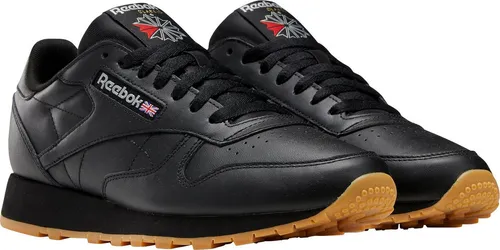 Reebok Unisex Classic Leather Sneaker - Cblack Pugry5 Rbkg03, Größe 42 EU, strapazierfähiges Glattleder und optimale Traktion