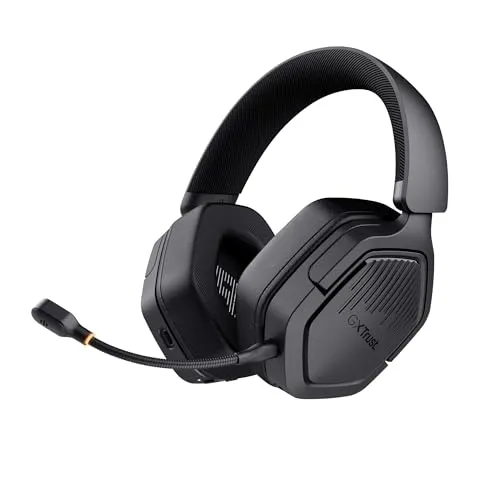 Trust GXT 1493 Ravox Gaming Headset Wireless Bluetooth + 2.4 GHz für PS5 PS4 Switch PC Mobile, 50mm Treiber, 70H Akkulaufzeit, Over-Ear Kopfhörer Kabellos Bluetooth mit Mikrofon, Schwarz