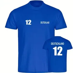 multifanshop T-Shirt Kinder Deutschland - Trikot 12 - Boy Girl blau 128