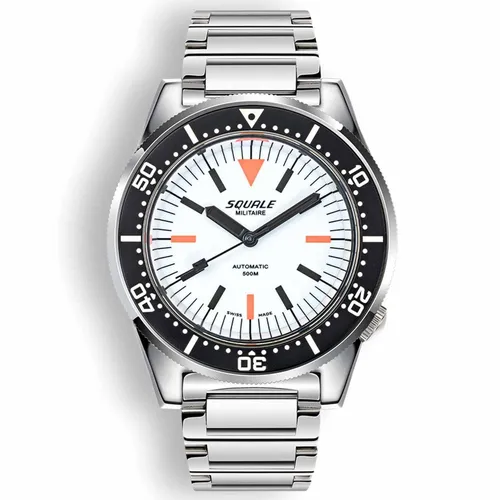 Squale 1521FUMIWT.SQ20L Herren Klassisch Taucheruhr - Armbanduhr für Herren mit 500 m Wasserdichtigkeit, mechanischem Uhrwerk und elegantem Edelstahl-Design – ideal für Taucher und Stilbewusste.