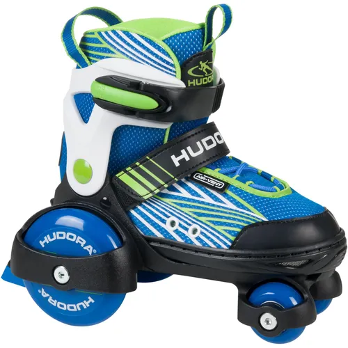 HUDORA Rollschuh My First Quad - Größenverstellbar für Kinder bis 20kg, sichere Einsteiger-Rollerskates mit großen PU-Rollen und Gelenkschutz