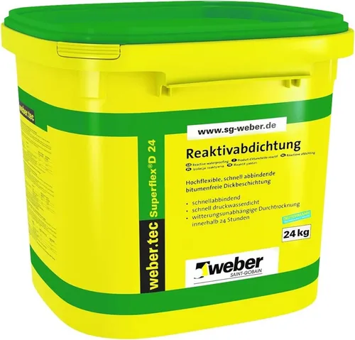 weber.tec Superflex D24 Reaktivabdichtung - Dichtmaterialien, flexible Reaktivabdichtung für zuverlässigen Schutz gegen Feuchtigkeit und Wasserschäden.