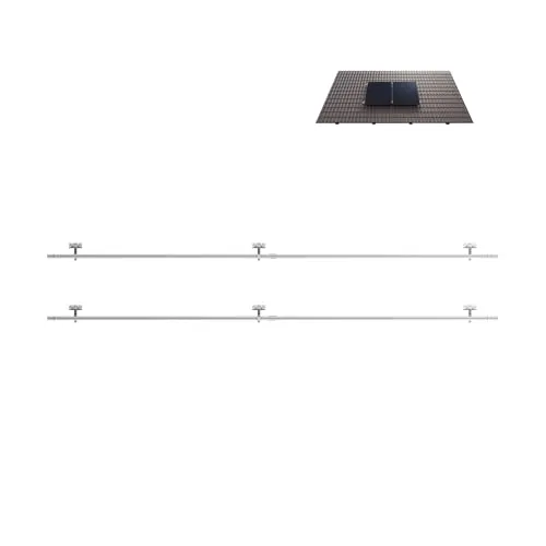 Anker SOLIX Schrägdachhalterungen, 2-Panel, Ziegeldach, Aluminiumlegierung, wetterfest und robust, silberfarben, Solarmodul-Halterung für Balkonkraftwerke