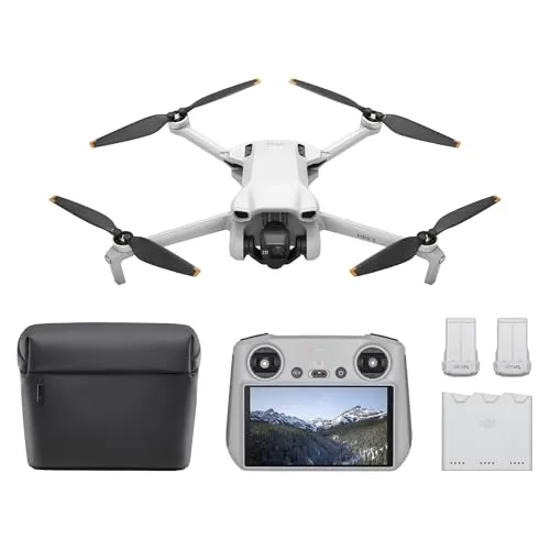 DJI Mini 3 Fly More Combo (DJI RC) - Leichte 4K HDR Kameradrohne mit 38 Min Flugzeit, vertikalen Aufnahmen und benutzerfreundlichem Design für Anfänger