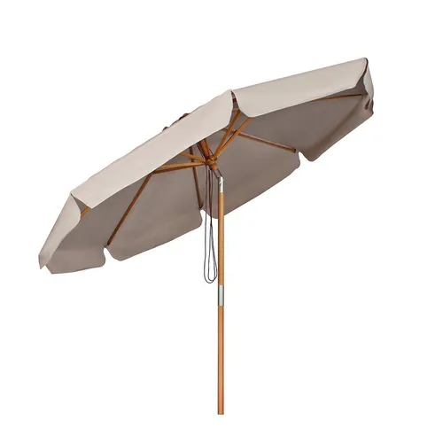 Holz-Sonnenschirm Florida Ø 3m mit UV-Schutz 50+ - Sonnenschirm aus langlebigem Holz, ideal für Terrasse oder Garten. Mit einem Durchmesser von 3 m bietet er optimalen UV-Schutz und modernen Stil.