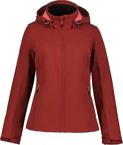 ICEPEAK BRENHAM Softshell Jacket - Damen, Weinrot (42) - Funktionsjacke für Damen, wind- und wasserabweisend, ideal für Outdoor-Aktivitäten und wechselhaftes Wetter.