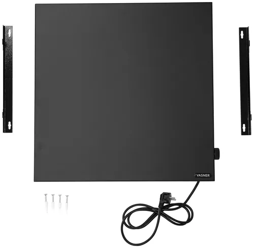 Vasner Infrarotheizung Konvi schwarz, Hybridheizung mit Konvektion & Thermostat - Elektroheizungen, 1.200 Watt Leistung für effiziente Raumheizung bis 24 m², mit integriertem Thermostat für komfortable Temperaturregelung.