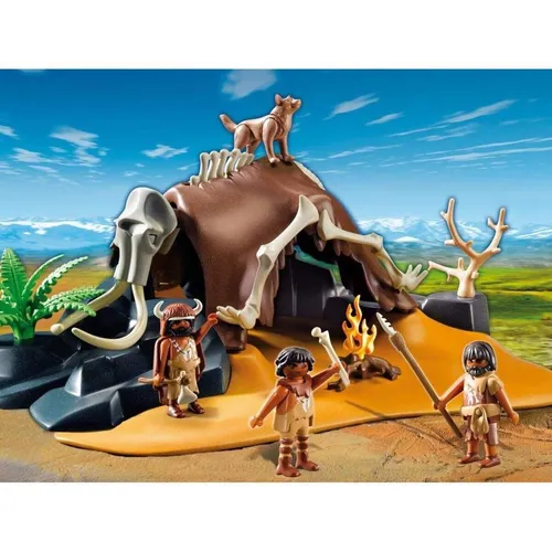 PLAYMOBIL® Mammutknochen Zelt mit Jägern - Sonstige, aufregendes Steinzeit-Abenteuer für Kinder von 8-11 Jahren, fördert kreatives Spielen und Geschichtenerzählen.