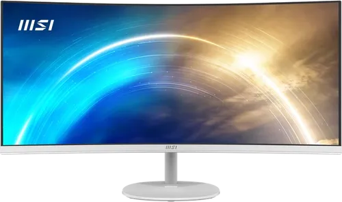 MSI Pro MP341CQW E12 – 34" UltraWide Monitor - Kompakter 34" Monitor mit 3440 x 1440 Pixel Auflösung und gebogenem VA-Panel. Ideal für Multitasking mit 120 Hz Bildwiederholrate und flimmerfreier Technologie für entspanntes Arbeiten.