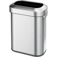 PROREGAL Ovaler Abfallsammler aus Edelstahl - 60 Liter - Haushaltszubehör mit elegantem Design, ideal für moderne Wohnräume und Büros, aus langlebigem gebürstetem Edelstahl.