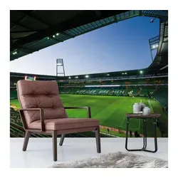 K&L Wall Art Fototapete Große Fußball Fototapete SV Werder Bremen Weserstadion XXL Vliestapete, sportliche Wohnzimmer Tapete bunt