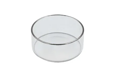 Teelichthalter, Teelichthülse MAXI-Teelichter aus Klarglas mit Silberrand Ø 60mm