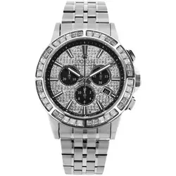 LOUIS XVI Majesté Iced Out 1131 - Ø43 mm - Herren Uhr - Wasserdicht - Mit Saphirglas - Armband Silber - Zifferblatt CZ-Diamanten Weiss - Schweizer Quarzwerk