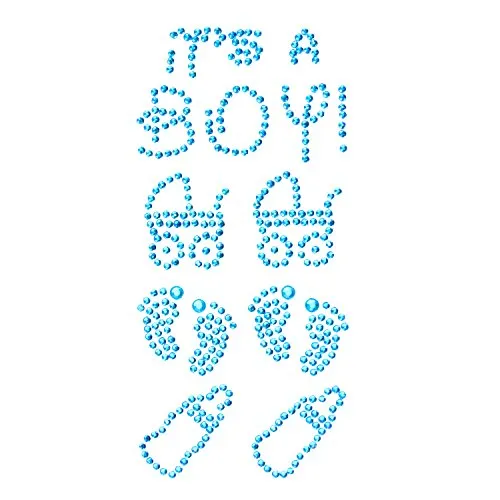 Oblique Unique® Konfetti Its a Boy Strass Steine Türkis Junge Fläschchen Sticker zum Verzieren Aufkleben Einkleben von Karten Geschenken - Geburt Baby Shower Taufe