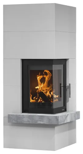 Oranier Kaminbausätze Club Sims, 7 kW - Kaminofen, 2-tlg. Komplett-Set aus grau Naturstein, effizient mit 7 kW Nennwärmeleistung und externer Verbrennungsluftzufuhr für optimale Heizleistung.