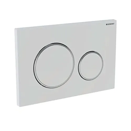 Geberit Betätigungsplatte Sigma 20 für 2 Mengen-Spülung - Sanitärinstallation mit schallgedämmten Drückerstangen für eine leise und effiziente Betätigung.