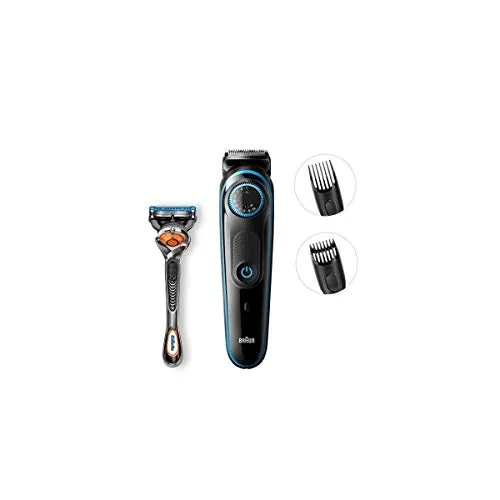 Braun BT5040 Akku-Netz Barttrimmer mit Gillette Fusion 5 ProGlide - Haarschneider mit 39 Längeneinstellungen für präzises Trimmen und Gillette Rasierer für eine glatte Rasur. Vollständig abwaschbar und mit AutoSensing-Technologie für maximale Flexibilität.