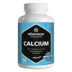 Hochdosierte Calcium Tabletten vegan - 180 Tabletten, 800 mg pro Tagesdosis - Kalziumpräparate: Hochdosierte Tabletten mit 800 mg Kalzium pro Tagesdosis für gesunde Knochen und Zähne, vegan und ohne Zusatzstoffe, Made in Germany.