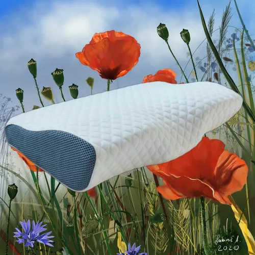 DERILA Memory Foam Ergonomisches Kopfkissen - Ergonomisches Kopfkissen für Seiten-, Rücken- und Bauchschläfer, atmungsaktiv und waschmaschinengeeignet für optimalen Schlafkomfort.