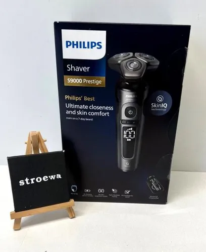 Philips Shaver S9000 Prestige Elektrorasierer - Herrenrasierer mit Schwenkkopf für perfekte Anpassung an Konturen, akkubetrieben für kabellosen Komfort und erstklassige Rasurqualität.