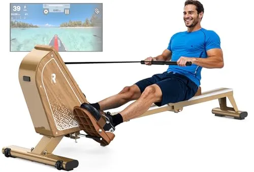 VOWVIT Rudergerät OR3 - Magnetisches Rudergerät mit Bluetooth Monitor - Rudergeräte für Zuhause mit 16 Widerstandsstufen und 160kg Gewichtskapazität. Genießen Sie ruhiges Training mit weniger als 40 Dezibel und nutzen Sie die Bluetooth-Funktion für wissenschaftliches Training.