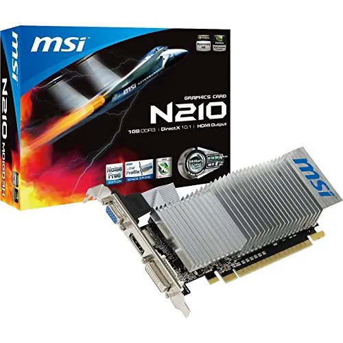 MSI N210-MD1GD3H/LP - NVIDIA GeForce 210 Grafikkarte - Grafikkarten mit 1 GB DDR3-Speicher, ideal für Multimedia-Anwendungen und verbesserte Grafikleistung.