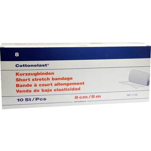 Kurzzugbinde Cottonelast 5mx - 10 St - Binden für optimale Unterstützung und Stabilität, ideal für Sportverletzungen und Bandagen.