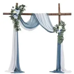 VEVOR Hochzeit Bogen Blumen Set - Basteln Sie Ihre Traumhochzeit mit diesem eleganten 4-teiligen Hochzeitsbogen-Set, das realistische Blumen und stilvolle Vorhänge in Blau und Weiß bietet. Einfach aufzubauen und perfekt für romantische Zeremonien.
