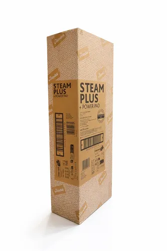 Vileda Steam Plus Dampfreiniger mit PowerPad und Mikrofaser-Ersatzpads - Dampfbesen für hygienische Reinigung ohne Chemie, entfernt bis zu 99,9% der Bakterien mit nur 15 Sekunden Aufheizzeit – ideal für Fliesen, Laminat und Parkett.