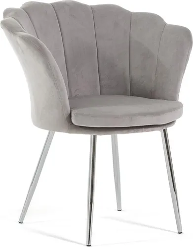 Gepolsterter Sessel mit Muschel-Rückenlehne aus Samt – Eleganter Komfort für Wohnzimmer und Schlafzimmer - Eleganter Sessel mit Muscheldesign und weichem Samtbezug, verchromte Beine für Stabilität. Ideal für verschiedene Wohnräume, bietet überragenden Komfort mit ergonomischer Polsterung und abnehmbarem Kissen.