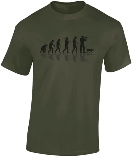 Baddery Jagd T-Shirt - „Jäger Evolution“ - Shirt für Herren & Damen (Army L)