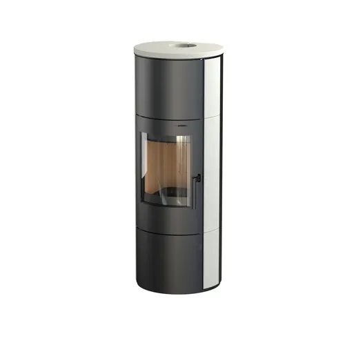 Thermia Kaminofen Cumulus Omega XL V3L - 7 kW mit Kalkstein - Eleganter Kaminofen in moderner Klassik, mit automatischer Hitzeregulierung und praktischem Ablageplatz für Tee, ideal für gemütliche Abende.