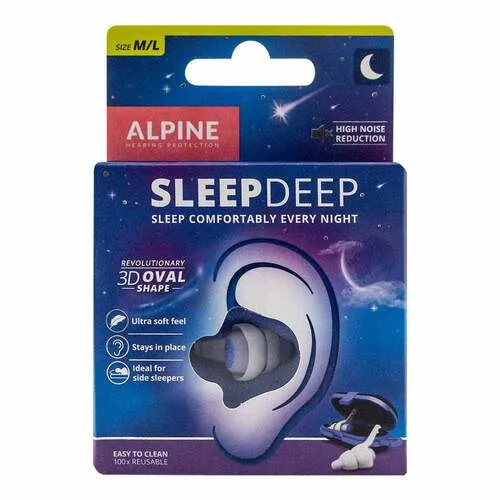 Alpine Sleepdeep Ohrstöpsel - Effektiver Schlafschutz - Arzneimittel zur Geräuschreduzierung, besonders komfortabel und ideal für einen erholsamen Schlaf.