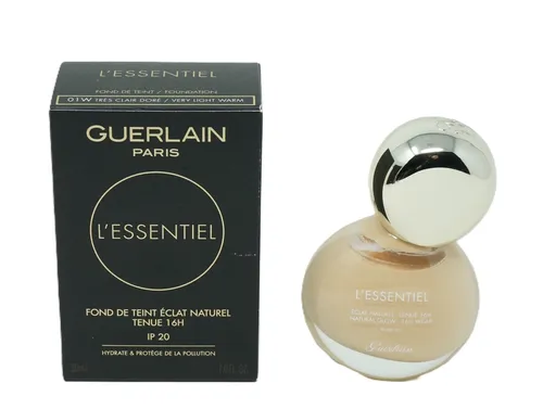 Guerlain Paris L'Essentiel Natural Glow Foundation 16H 01W Very Light Warm 30ml - Entdecken Sie die L'Essentiel Foundation für einen natürlichen Glow. Mit 16 Stunden Haltbarkeit bietet sie einen leichten, gleichmäßigen Teint – ideal für jeden Tag.