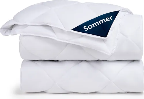 Blumtal Sommerdecke 135x200 cm, Weiß, Oeko-Tex® Standard 100 - Hochwertige Sommerdecke aus Textil mit Polyesterfüllung, ideal für angenehme Nächte. Perfekte Ergänzung für dein Schlafzimmer und gemütliche Schlaftextilien.