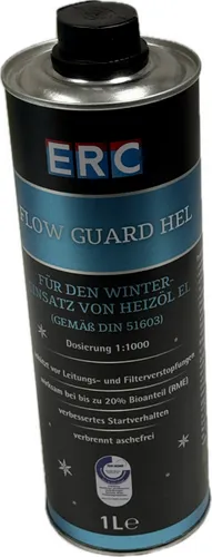 ERC Flow Guard Hel 1:1000 Fließverbesserer 1L - Winterzusatz für Heizöl, schützt vor Frost und sorgt für optimale Fließfähigkeit bis zu -20°C.