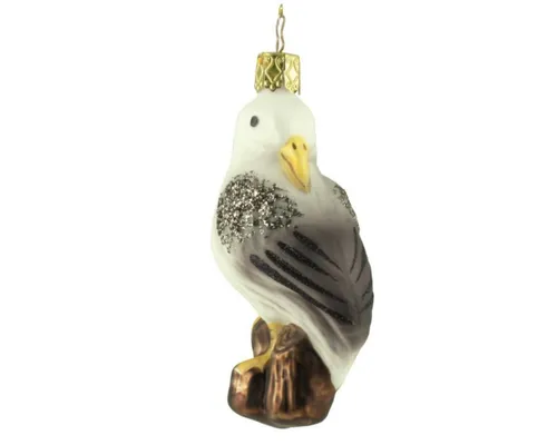 INGE-GLAS® Weihnachts-Hänger Möwe Klara, 10 cm - Weihnachtsbaumschmuck aus Glas, handgefertigt und ideal für eine festliche Dekoration. Der matte Look verleiht Ihrem Baum einen eleganten Touch.