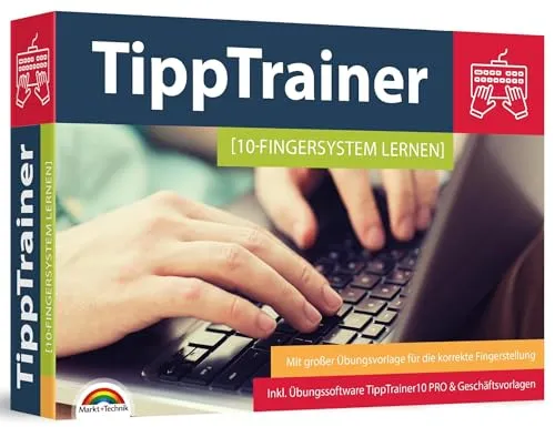 Finger Tippen für zu Hause am PC - Maschinenschreiben lernen - Microsoft Word - Inklusive Tipp Trainer Software für effektives 10-Finger-Tippen und optimale Texteingabe.