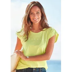 Venice Beach Kurzarmshirt mit Logoprint – Sportliches T-Shirt aus 100% Baumwolle - Rundhalsshirt aus 100% Baumwolle in limone, ideal für sportlich-casual Looks. Mit Logoprint und figurumspielender Passform, perfekt für den Alltag.