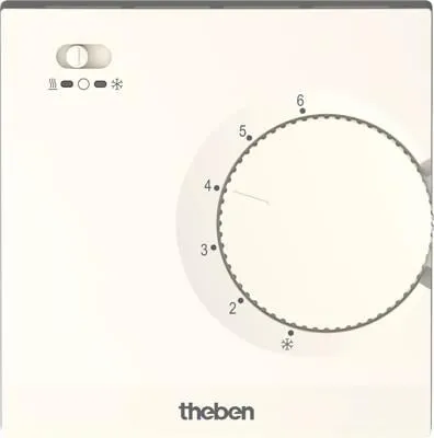 Theben 7080003 RAMSES 708 S Elektronischer Raumthermostat - Präziser elektronischer Raumthermostat mit Stellrad für einfache Temperaturregelung. Ideal für Wohn- und Arbeitsbereiche, mit praktischem Modus-Schalter für Heizen, Aus oder Kühlen.
