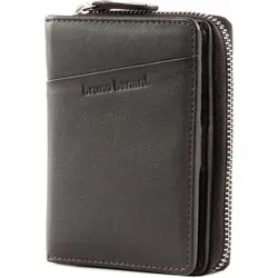 bruno banani Geldbörse Wallet Zip With Flap Dunkelbraun - Elegante bruno banani Geldbörse aus weichem Leder mit RFID Blocker-Schutz. 6 Kreditkartenfächer und 2 Geldscheinfächer für optimale Organisation. Ideal für Jacken- und Hosentaschen.