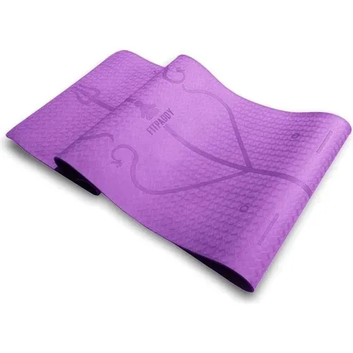 FITPADDY MAT01VL Yoga-Matte TPE Violett – Rutschfest & Komfortabel - Hochwertige Yoga-Matte aus 100 % recycelbarem TPE-Material, ideal für alle Trainingsstufen. Mit rutschfester Oberfläche und praktischen Haltungsrichtlinien für maximalen Komfort und Sicherheit bei Yoga und Pilates.
