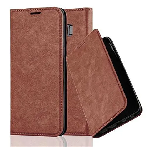 Cadorabo Hülle kompatibel mit Samsung Galaxy S8 aus Premium Kunst Leder Flip Klappbare Stoßfeste Magnetische [Standfunktion] [Kartenfächern] Cover Hülle für Galaxy S8 Tasche in Braun