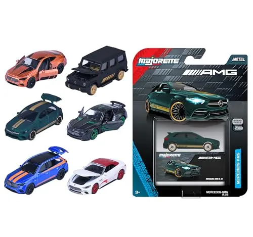 MAJORETTE Mercedes-AMG Deluxe Cars Spielzeugauto - Spielzeugautos, hochwertige Mercedes-AMG Deluxe Modelle im 6er Set für Sammler und Kinder, die Geschwindigkeit lieben.