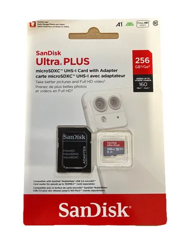 SANDISK Ultra® PLUS microSDXC™-UHS-I-Karte 256 GB - Speicherkarten für schnelle Datenübertragung und hohe Leistung, ideal für Smartphones und Tablets.