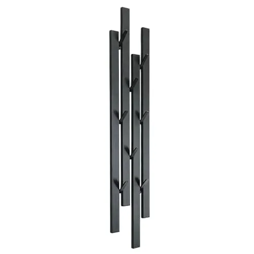 DanDiBo Wandgarderobe mit 8 Haken – Modernes schwarzes Metall für Flur - Garderobenpaneele mit 8 stabilen Haken, ideal für Flure oder als Handtuchhalter. Inkl. Montagematerial für einfache Wandmontage.