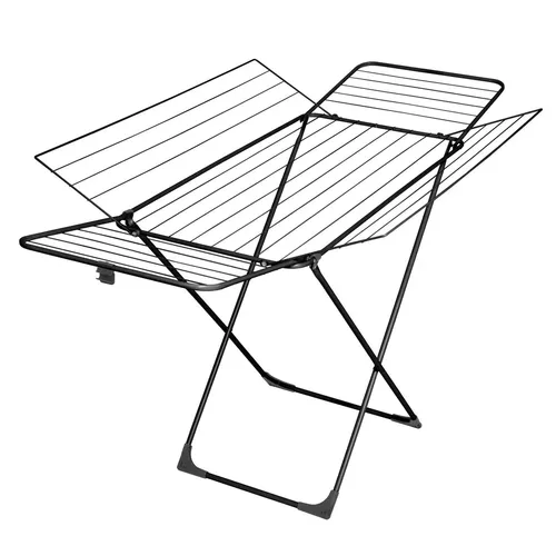 Flügelwäschetrockner 40977 - Klappbarer Wäscheständer in Schwarz - Praktischer Wäscheständer für drinnen und draußen, mit 4 Flügeln für viel Platz und klappbarem Design. Ideal für effizientes Trocknen Ihrer Wäsche.