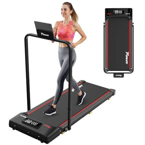 FunLife F1 3-in-1 Laufband für Zuhause & Büro - Multifunktionales Laufband mit klappbarem Haltegriff, ideal für sicheres Gehen bei niedriger Geschwindigkeit. Flüsterleise und platzsparend – perfekt für Home-Office und kleine Wohnungen.