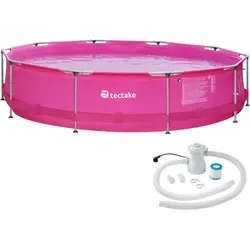 tectake Swimming, Pink, Metall, 360x76x360 cm, Freizeit, Pools und Wasserspaß, Pools