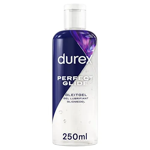 Durex Perfect Glide Gleitgel - Für lange Gleitfähigkeit, geeignet für vaginale Trockenheit - Silikonbasiertes Gleitmittel, Kondom-geeignet, seidig-weiche Textur – 250 ml